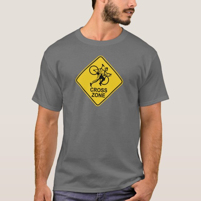 T-shirt Panneau routier de zone de Cyclocross (Devant)