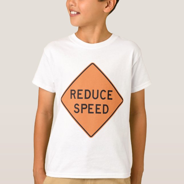 T-shirt Panneau routier diamant orange de réduction de vit (Devant)