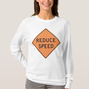 T-shirt Panneau routier diamant orange Réduire la vitesse