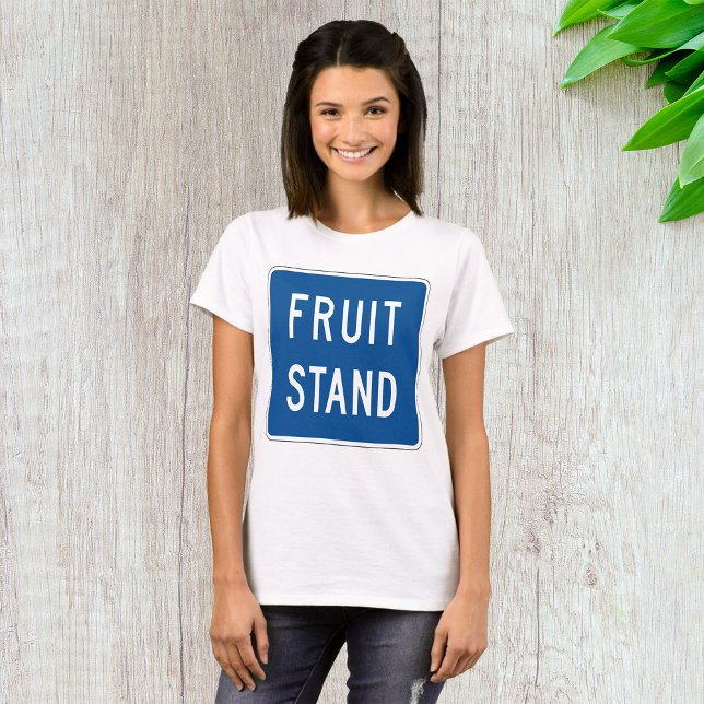 T-shirt Panneau routier du socle de fruits (Créateur téléchargé)