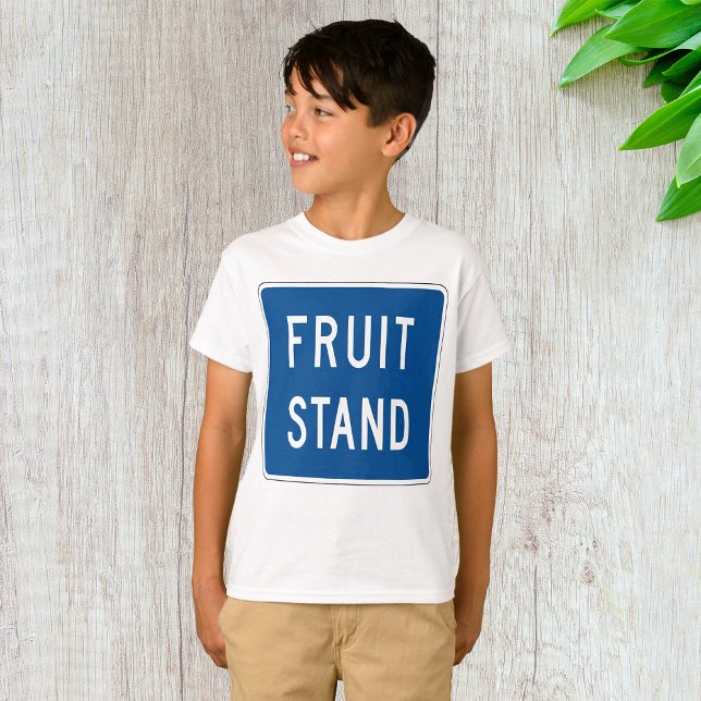 T-shirt Panneau routier du socle de fruits (Créateur téléchargé)