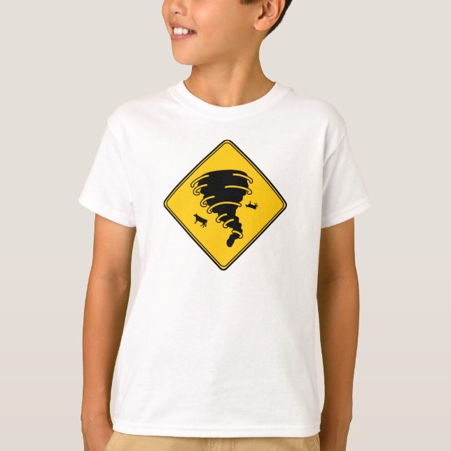 T-shirt Panneau routier - Tornado (Devant)