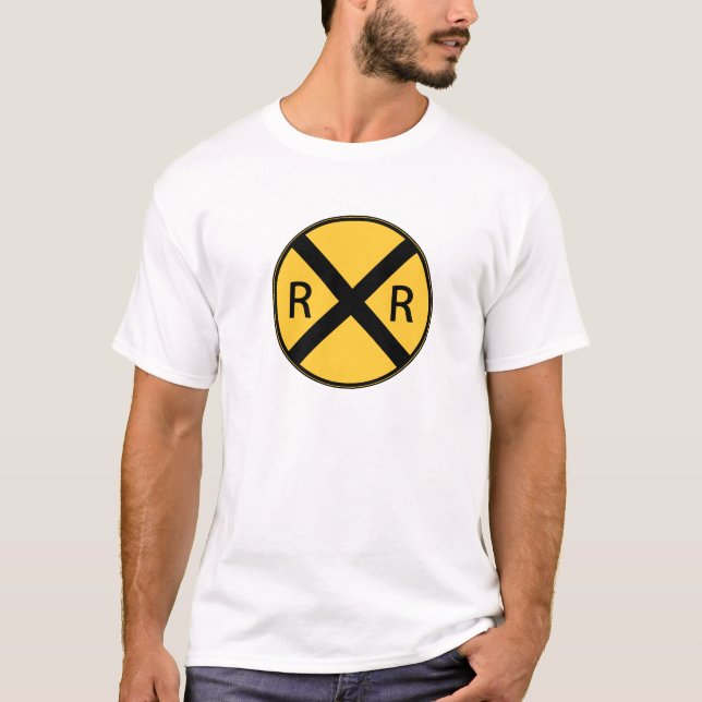 T-shirt Panneau routier Traversée ferroviaire (Devant)