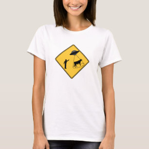 T-shirt Panneau routier - Vache et ovnis