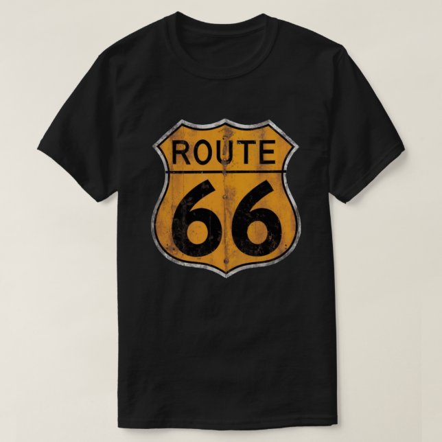 T-shirt Panneau routier vintage Route 66 (Design devant)