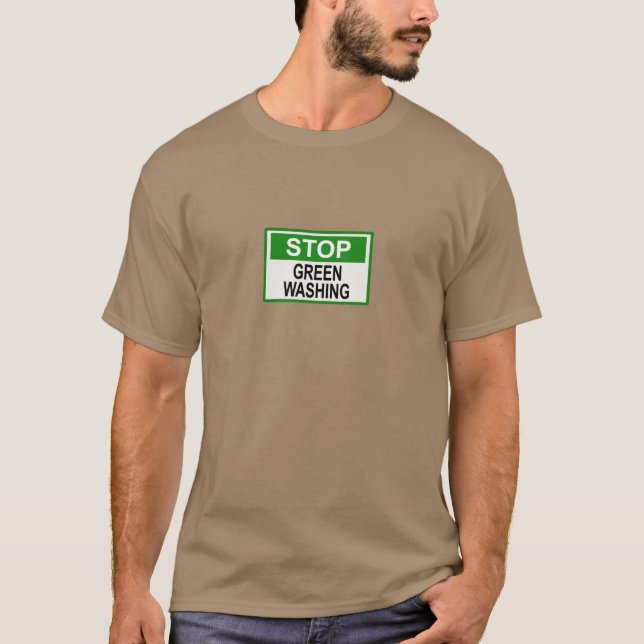 T-shirt Panneau Stop au Greenwashing (Devant)