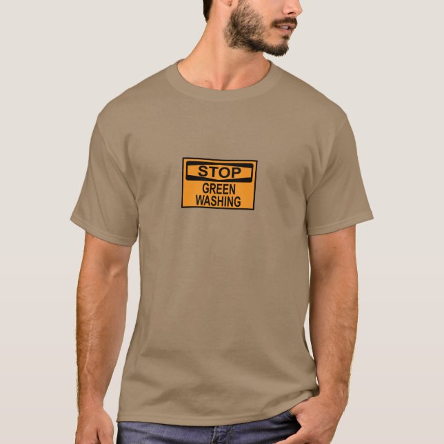 T-shirt Panneau Stop au Greenwashing (Devant)