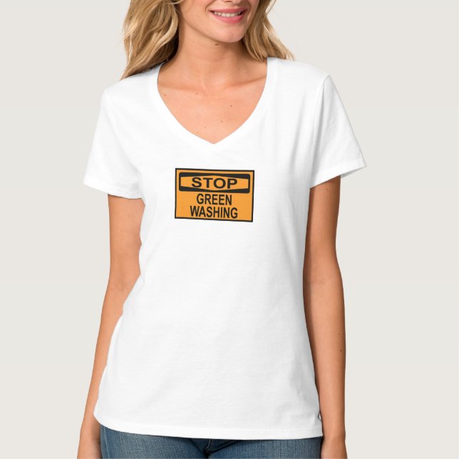 T-shirt Panneau Stop au Greenwashing (Devant)