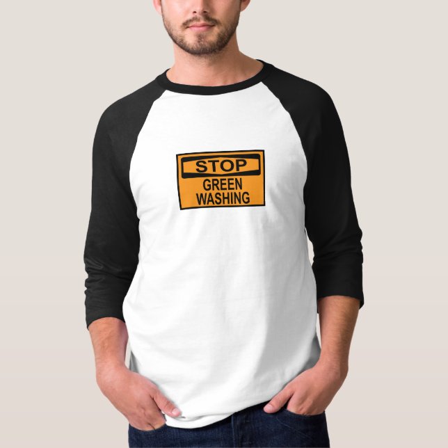 T-shirt Panneau Stop au Greenwashing (Devant)