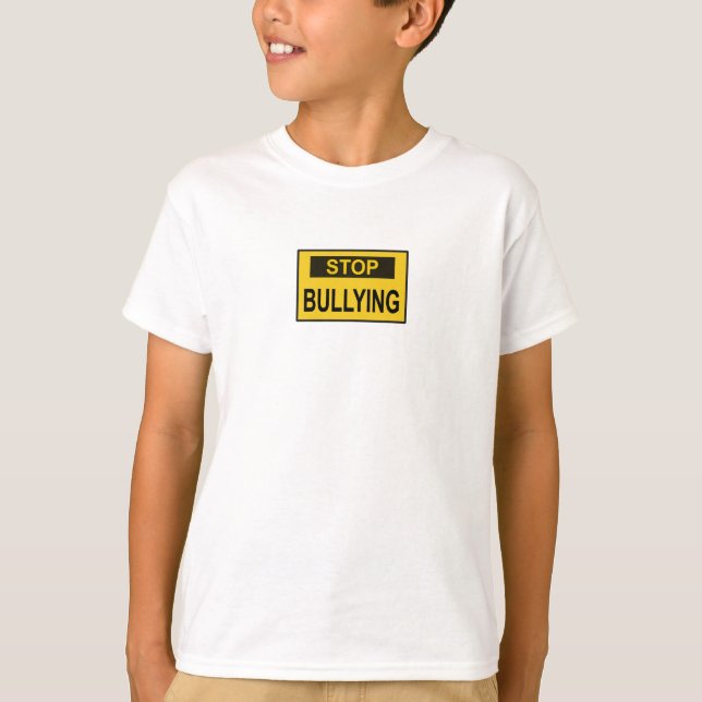 T-shirt Panneau Stop au Harcèlement jaune (Devant)