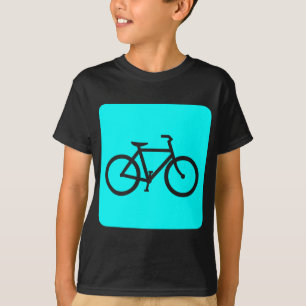 T-shirt Panneau vélo - Cyan