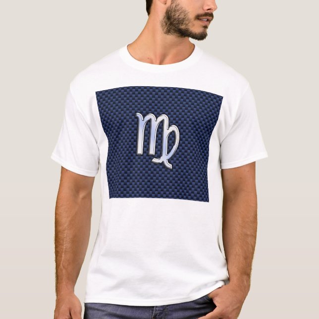T-shirt Panneau Virgo Zodiac couleur carbone bleu marine (Devant)