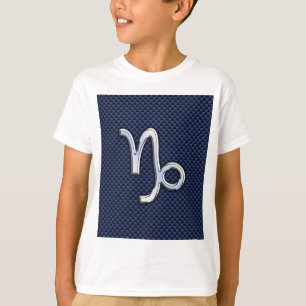 T-shirt Panneau Zodiac Capricorne d'argent Style Carbone b