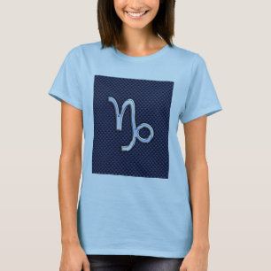 T-shirt Panneau Zodiac Capricorne d'argent Style Carbone b