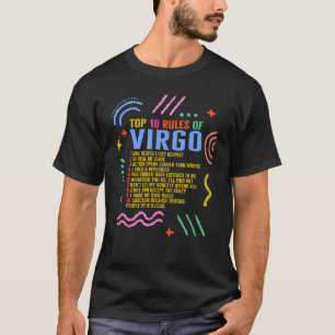 T-shirt Panneau Zodiac Top 10 Règles De Virgo Tournesol As