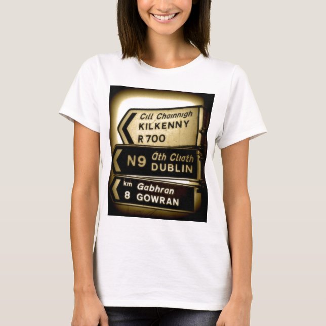 T-shirt Panneaux routiers d'Irlande (Devant)