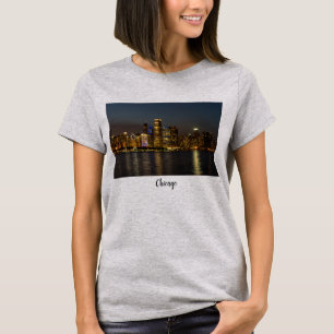 T-shirt Pano de Chicago Night Skyline