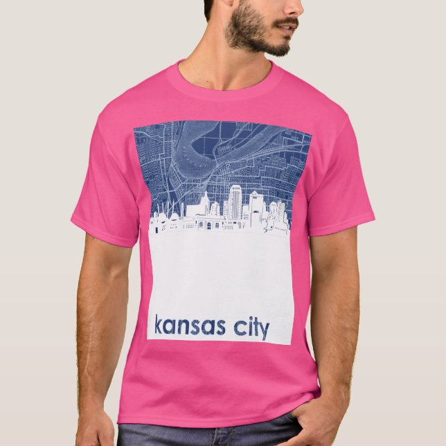 T-shirt panorama de kansas city 4 (Devant)