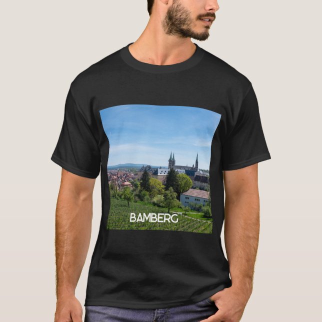 T-shirt Panorama de la vieille ville historique de Bamberg (Devant)