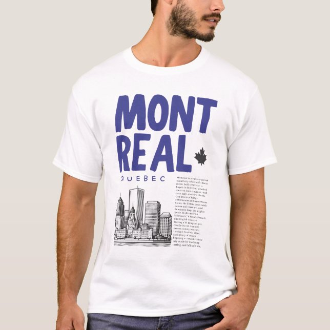 T-shirt panorama de Montréal Québec Canada  (Devant)