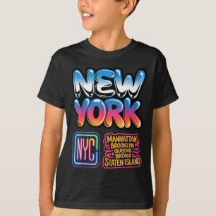 T-shirt panorama de new york city bronx queens manhattan é
