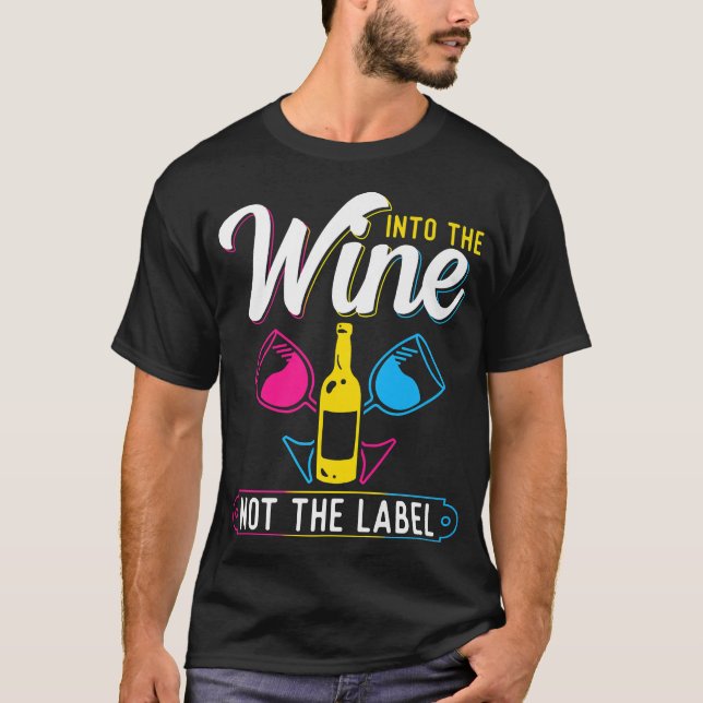 T-shirt Panséal Dans Le Vin Pas Le Étiquette, Pan Pride Pr (Devant)