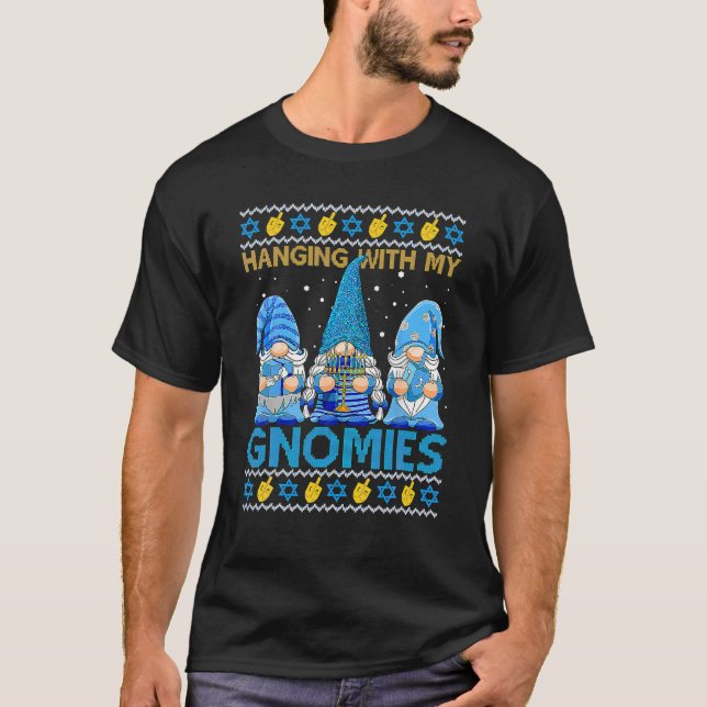 T-shirt Panser Avec Les Gnomies Gnome Happy Hanoukka Horri (Devant)