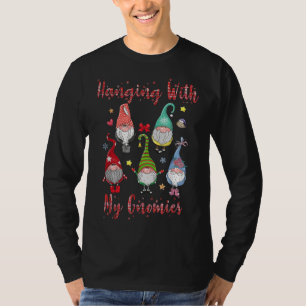 T-shirt Panser Avec Mes Gnomies Drôle Gnome Plaid Christma