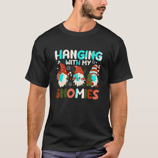 T-shirt Panser Avec Mes Gnomies Drôle Noël Gnome Fami (Devant)