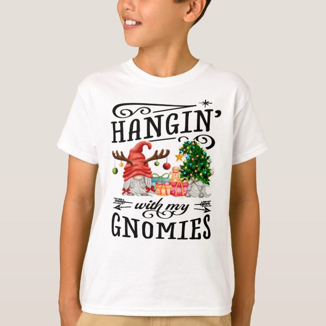 T-shirt Panser Avec Mes Gnomies Gnome Noël (Devant)