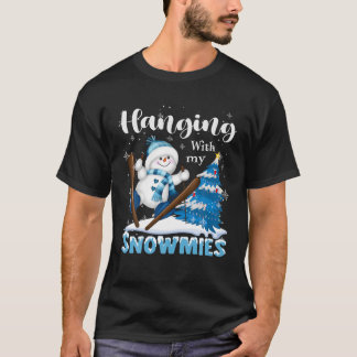 T-shirt Panser avec mes neiges Noël Snowman