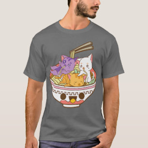 T-shirt Panseual Anime Ramen Tee Chats Japonais Ramen Nood