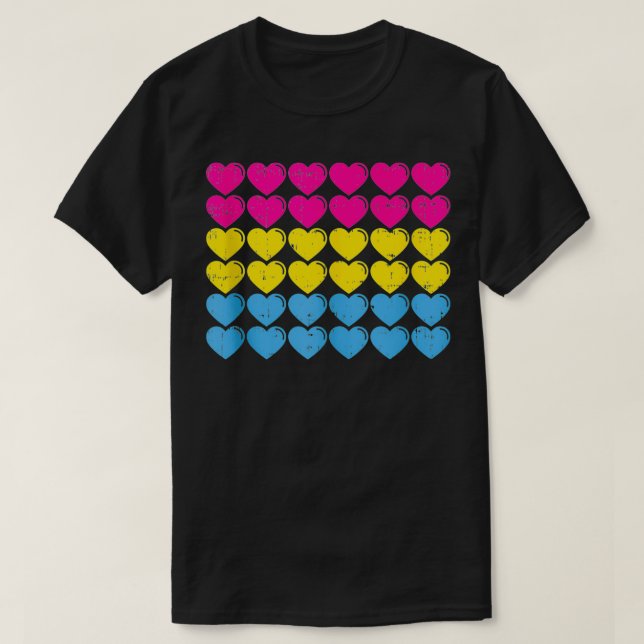 T-shirt Panseual Fierté Drapeau Coeurs Aimer mignon Pan Dr (Design devant)