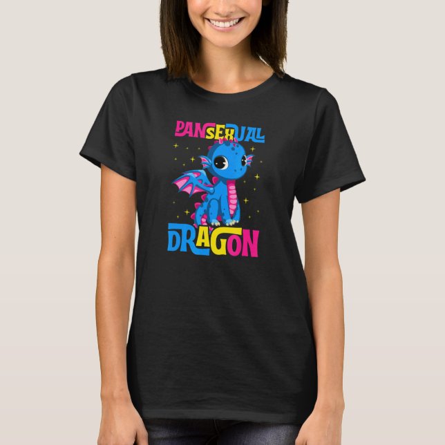 T-shirt Pansexual Dragon Cute Majestic Lgbtq Pan Pr (Devant)