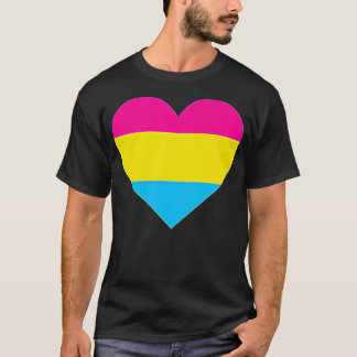 T-shirt Pansexual Flag  LGB Love Heart Pocket Print 