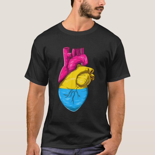 T-shirt Pansexual Heart (Devant)
