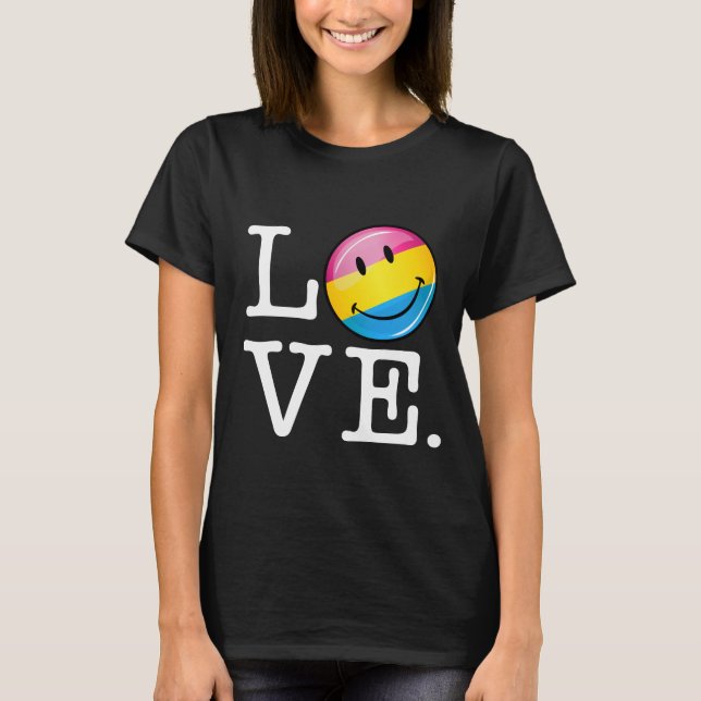 T-shirt Pansexual Love Smiling Flag (Devant)