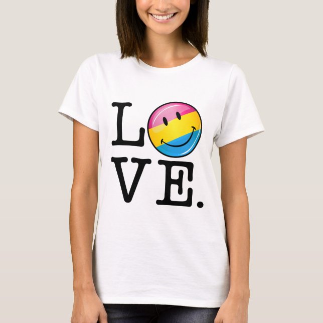 T-shirt Pansexual Love Smiling Flag (Devant)