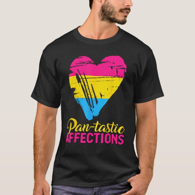 T-shirt Pansexual Pan tastic Affections Heart Pansexual Fl (Devant)