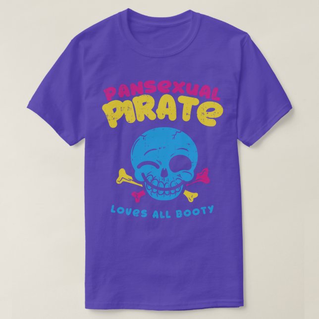 T-shirt Pansexual Pirate Aime tous butin drôle lgbt pride (Design devant)