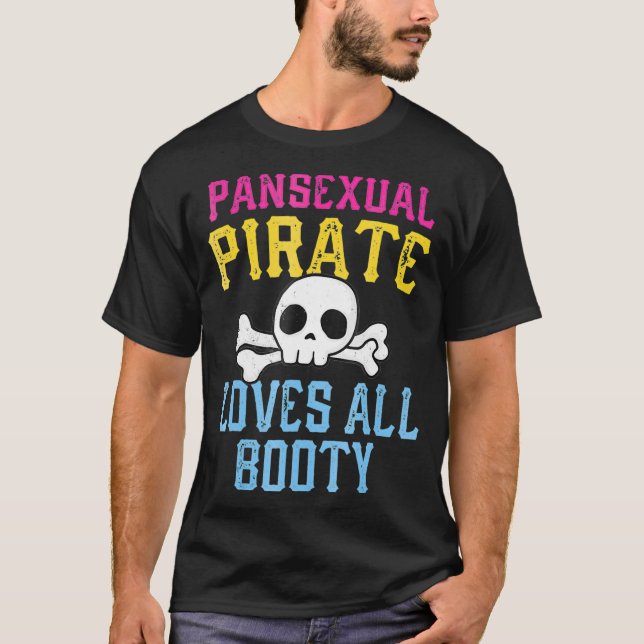 T-shirt Pansexual PIrate aime tous les booty LGBT Pride cr (Devant)
