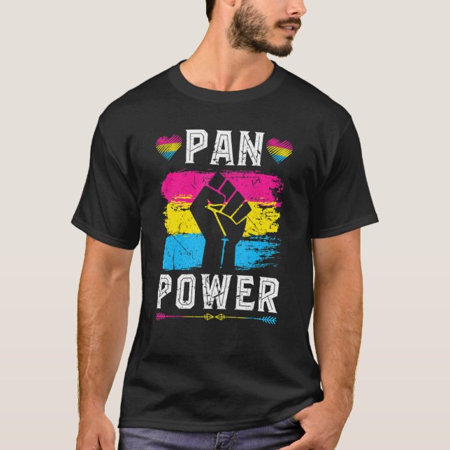 T-shirt Pansexual Pride Pan Power Pansexualité Vintage (Devant)