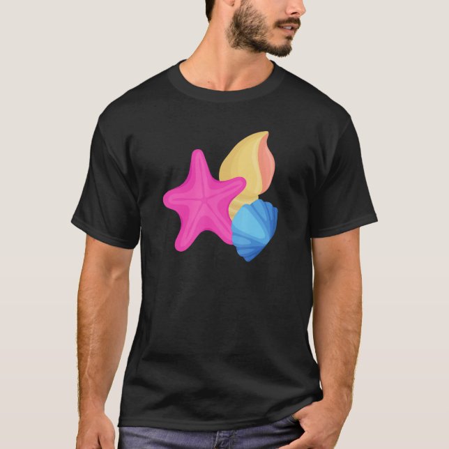 T-shirt Pansexual Pride Seashells LGBTQ Pan Flag  LGBTQIA+ (Devant)