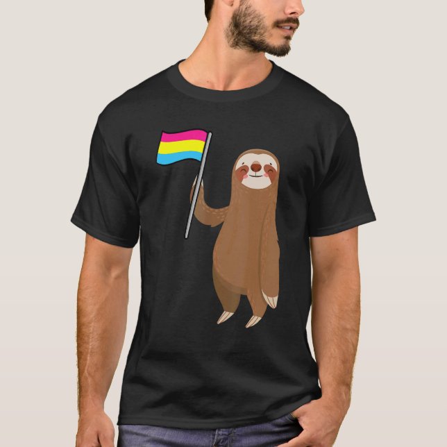 T-shirt Pansexual Sloth Pansexual (Devant)
