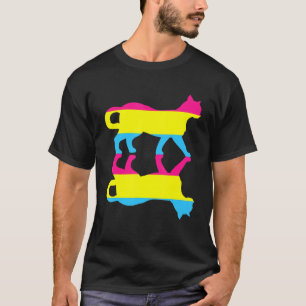 T-shirt Pansexualité Drapeau Animal Chat Droits de l'Homme