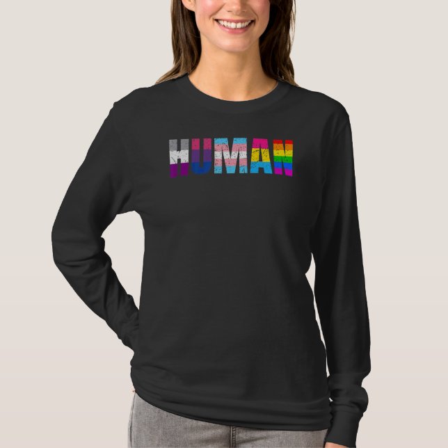 T-shirt Pansexuel humain transgenre Queer Lgbtq+ Aimer Equ (Devant)