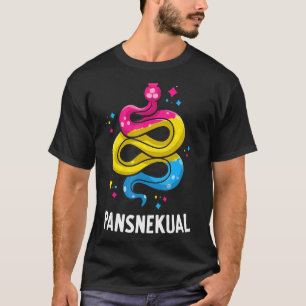 T-shirt Pansnekual Pansexual Pride Snake Pan Couleur drape