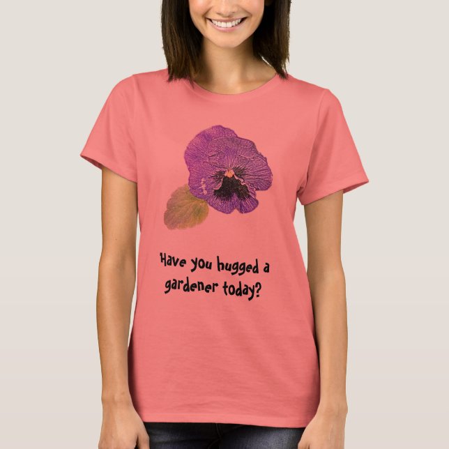 T-shirt Pansy "Avez-vous embrassé un jardinier ?" (Devant)