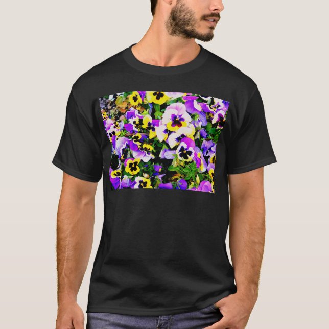 T-shirt pansy flowers (Devant)