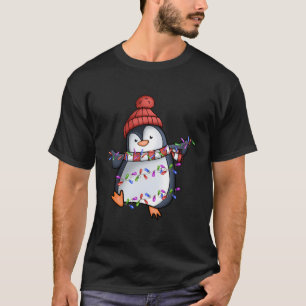 T-shirt Pantalon de pingouin de Noël avec lumières Pingoui